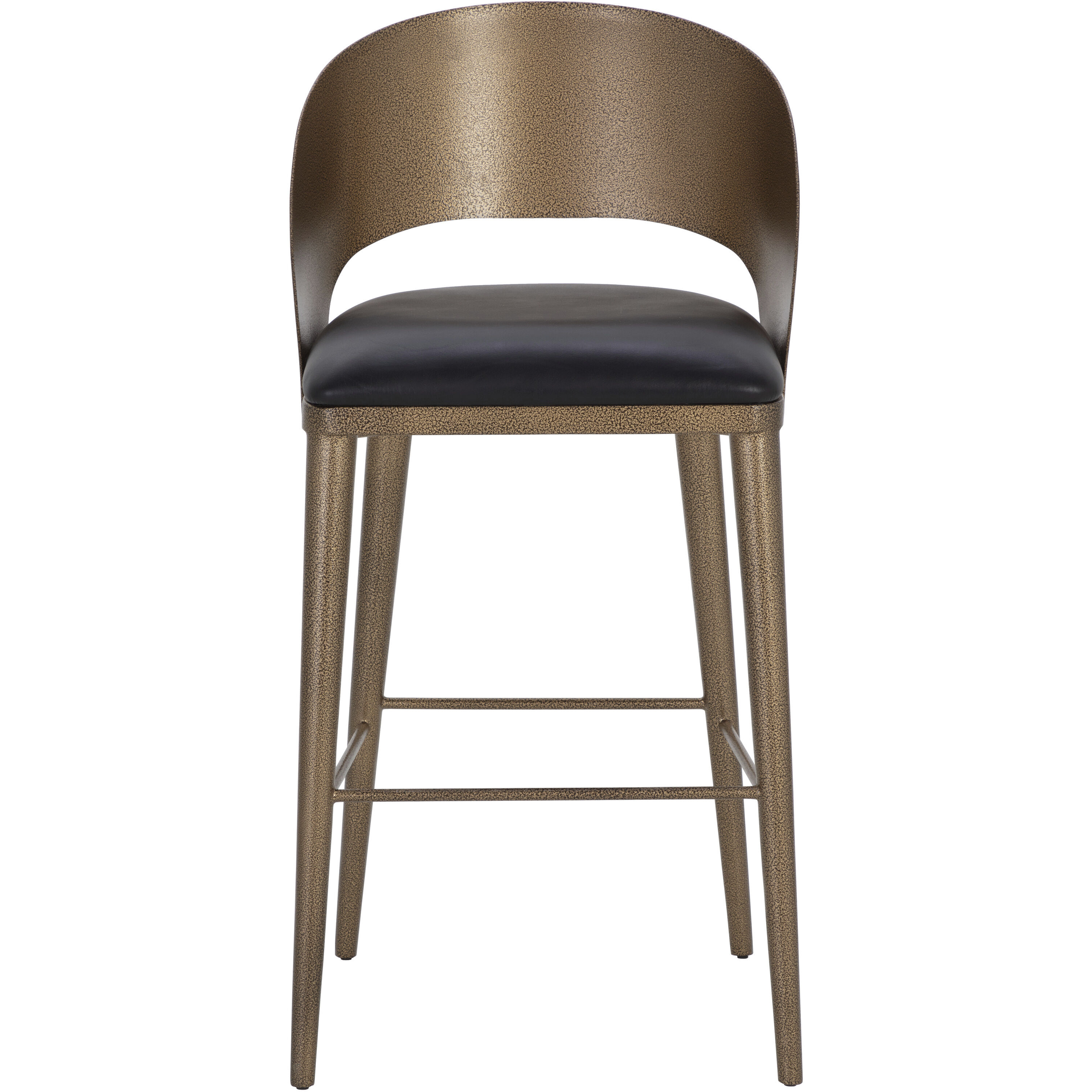 Dezirae 41 inch Antique Brass / Charcoal Black Leather Barstool